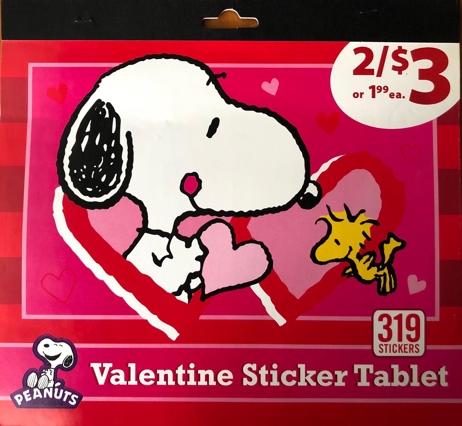 Snoopy Peanuts Valentine Sticker Tablet